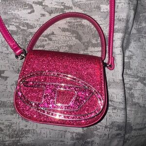 Diesel Pink XS leather crossbody dust bag included